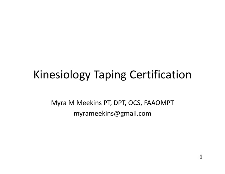 kinesiology taping certification