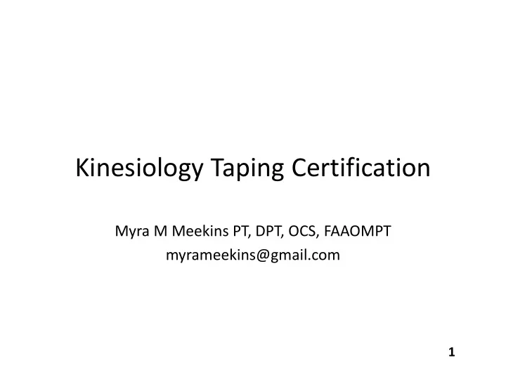 kinesiology taping certification