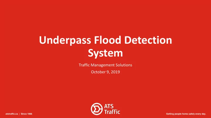 underpass flood detection