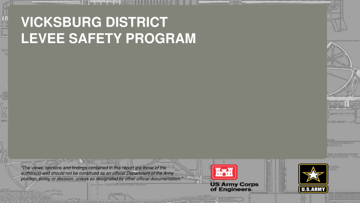 vicksburg district levee safety program