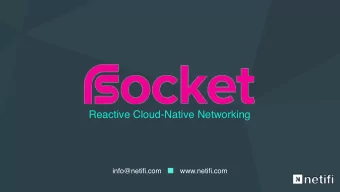 Reactive Cloud-Native Networking  info@netifi.com  www.netifi.com  Speakers   Arsalan Farooq CEO