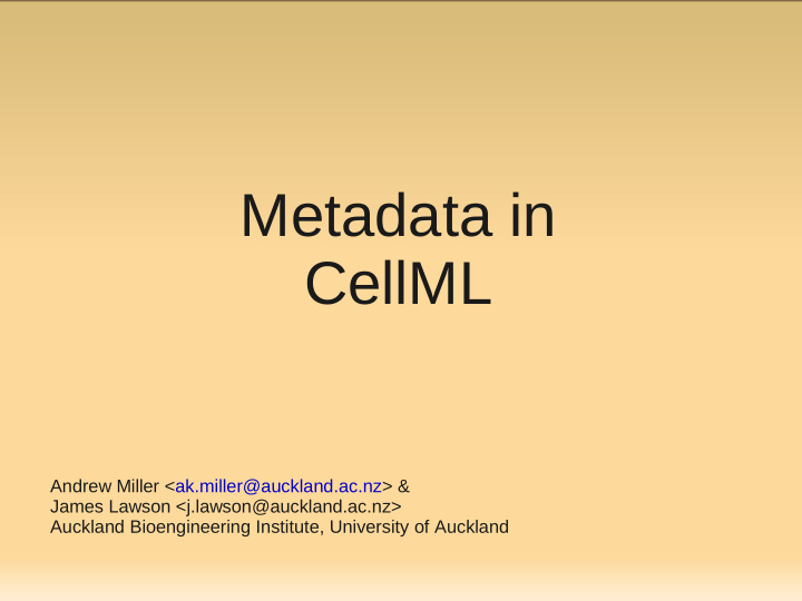 metadata in cellml