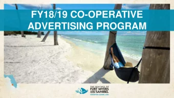 FY18/19 CO-OPERATIVE  ADVERTISING PROGRAM  FY18/19 CO-OP PROGRAMS