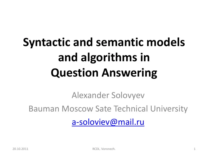 question answering