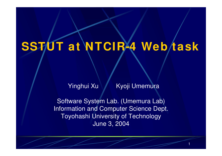 sstut at ntcir 4 web task