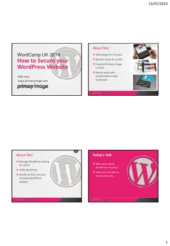 How to Secure your  Based in Essex &amp; London  Founded Primary Image  WordPress Website  in