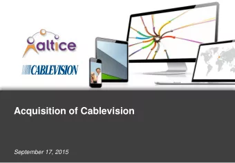 Acquisition of Cablevision  September 17, 2015  1  DISCLAIMER  NOT AN OFFER TO SELL OR SOLICITATION