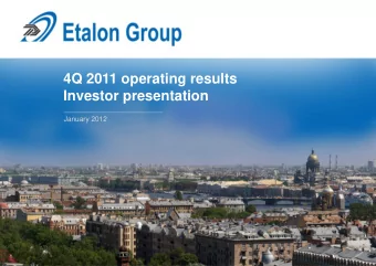 4Q 2011 operating results  Investor presentation  January 2012  Disclaimer  IMPORTANT: You must