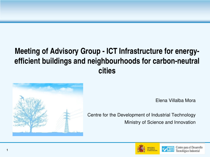meeting of advisory group ict infrastructure for energy
