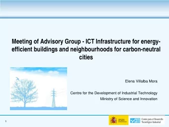 Meeting of Advisory Group - ICT Infrastructure for energy-  efficient buildings and neighbourhoods