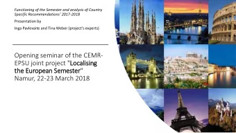 Opening seminar of the CEMR-  EPSU joint project &quot;Lo  Localising  th  the European Se