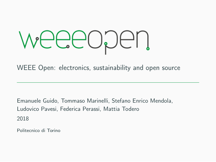 weee open electronics sustainability and open source