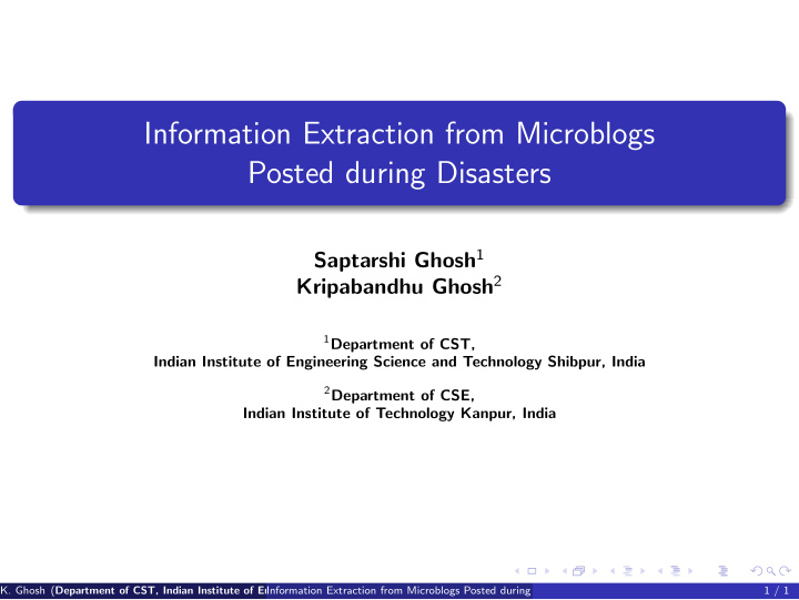 information extraction from microblogs posted during