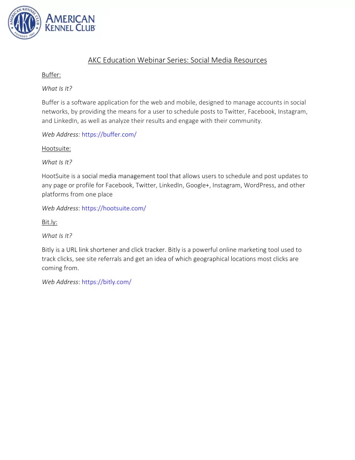 akc education webinar series social media resources