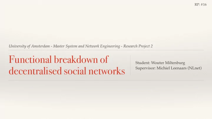 functional breakdown of