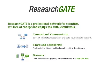 ResearchGATE  Groups  The ideal sphere for scientific exchange and collaboration  Discussion Board