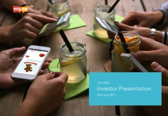 Investor Presentation  February 2017  Disclaimer  2  Important Notice &amp; Disclaimer  This