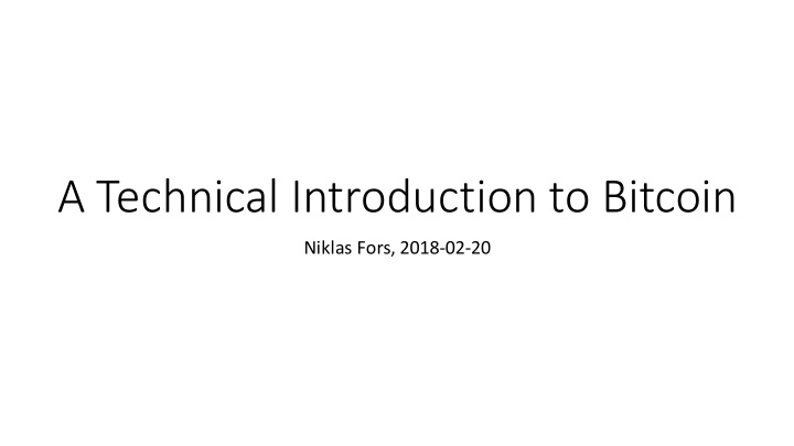 a technical introduction to bitcoin
