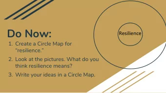 Do Now:  Resilience  1. Create a Circle Map for  resilience.  2. Look at the pictures. What