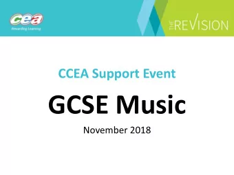 GCSE Music  November 2018 E-Moderation  Summer 2019  GCSE Music  eCandidate Record Sheet (eCRS)