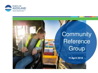 Reference  Group  11 April 2018  POR  PORT UPD  T UPDATE  TE  Update on the draft 30-year master