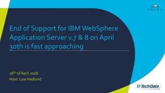 Application Server v.7 &amp; 8 on April  30th is fast approaching 26 th of April 2018  Host: Lisa