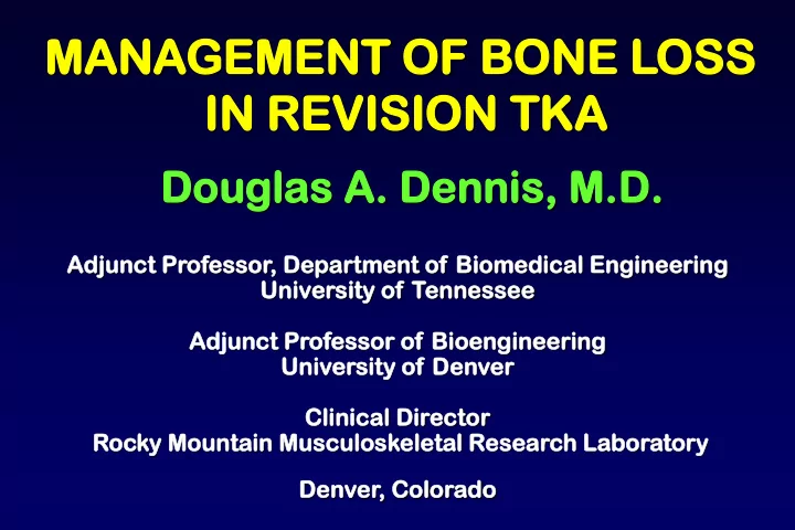 management man nt o of bo f bone l loss in re in revi