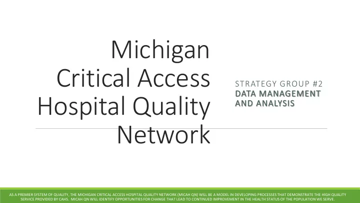 michigan critical access