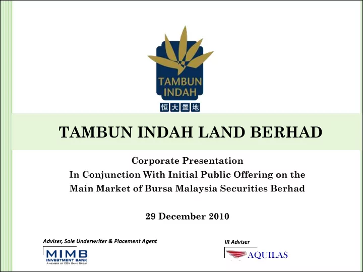 tambun indah land berhad