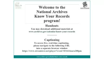 www.archives.gov/calendar/know-your-records  The National Archives and Records Administration