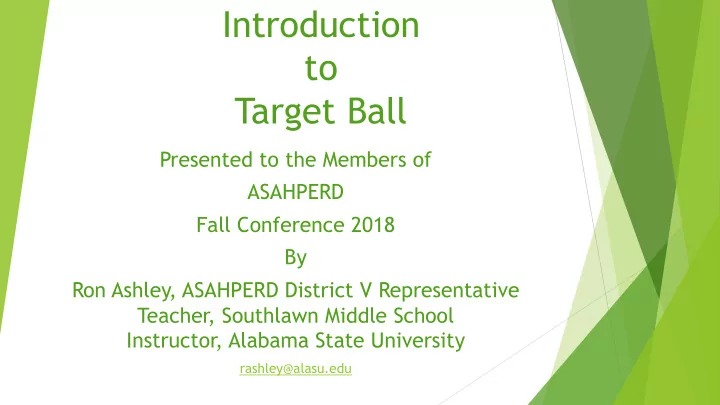 introduction to target ball