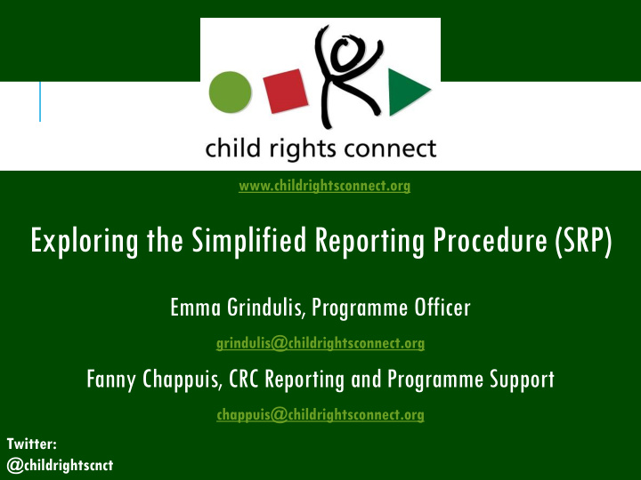 exploring the simplified reporting procedure srp