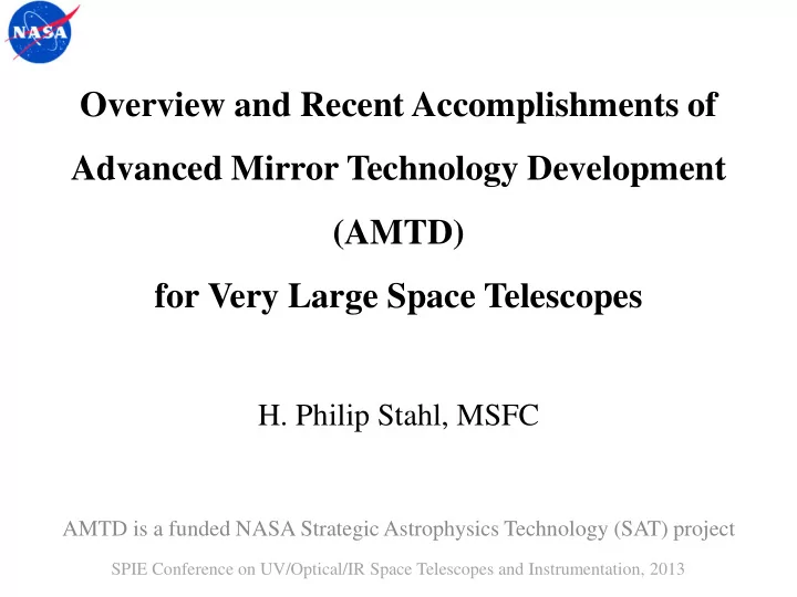 advanced mirror technology development