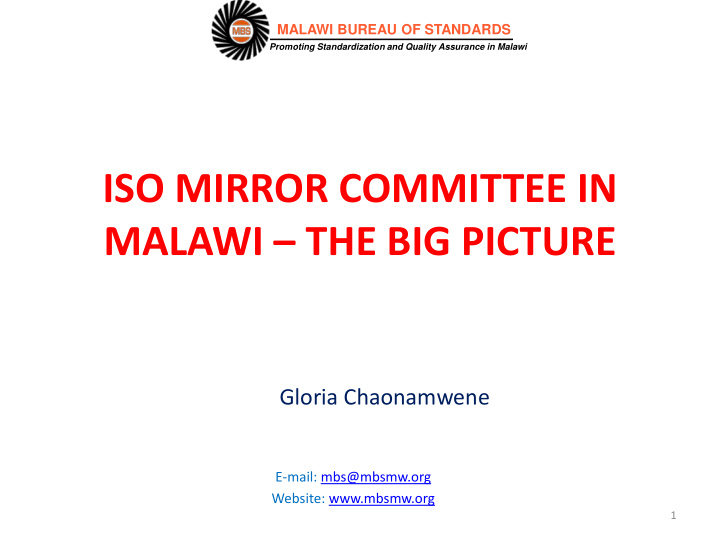 iso mirror committee in malawi the big picture