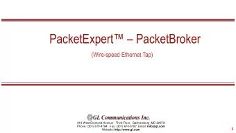 PacketExpert   PacketBroker  (Wire-speed Ethernet Tap)  818 West Diamond Avenue - Third
