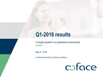 Q1-2016 results  A tough quarter in a polarized environment May 4 th , 2016  (Limited examination
