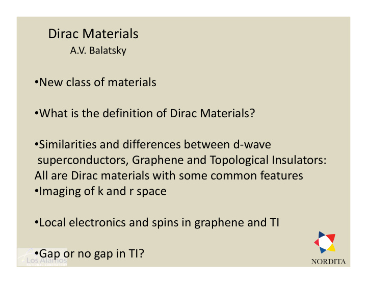 dirac materials