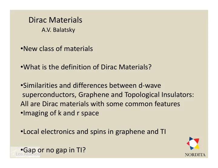 dirac materials