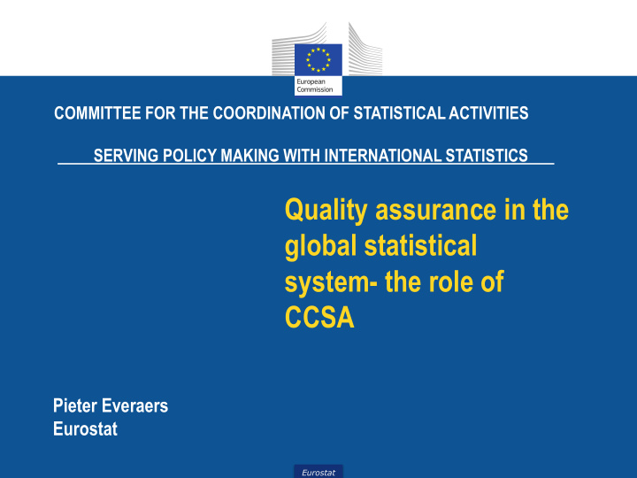 quality assurance in the global statistical system the