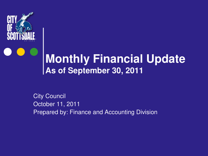 monthly financial update