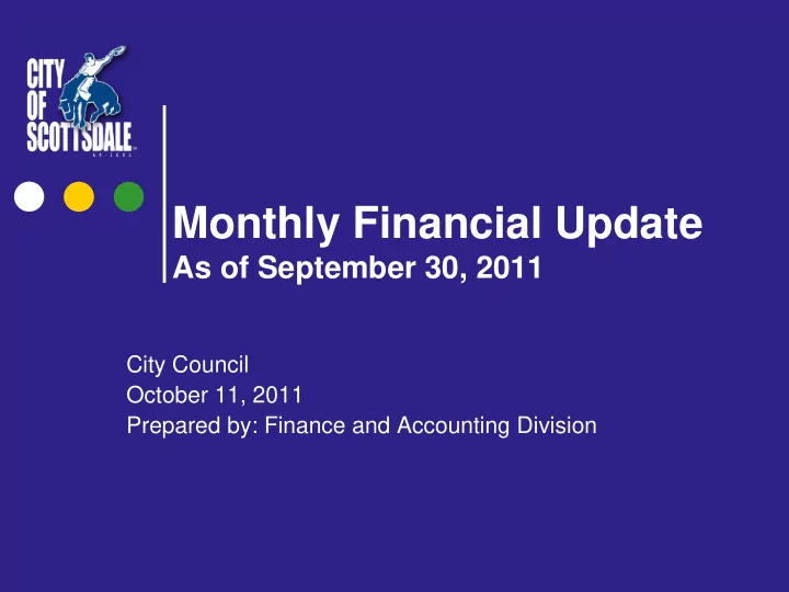 monthly financial update