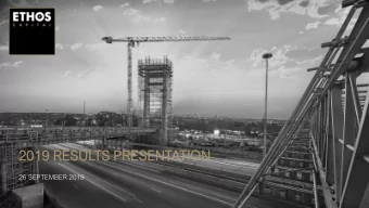 2019  19 RESUL  SULTS  S PRESENT  SENTATIO  ION  26 SEPTEMBER 2019  0  Introduction  Portfolio