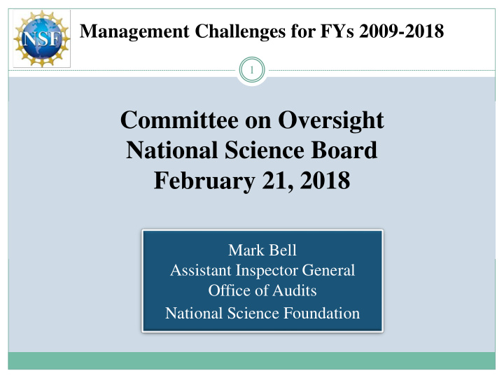 committee on oversight national science board february 21