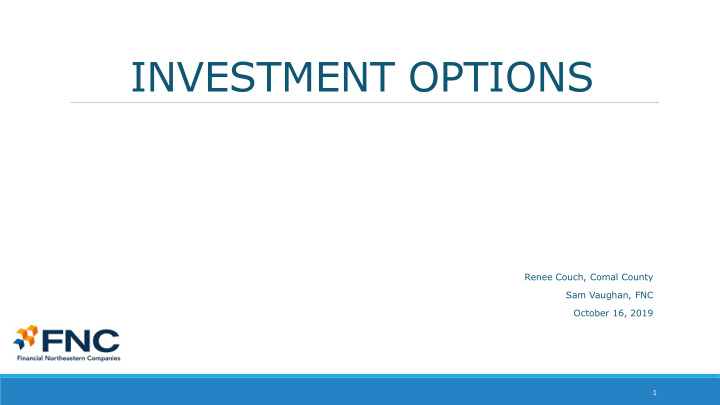 investment options