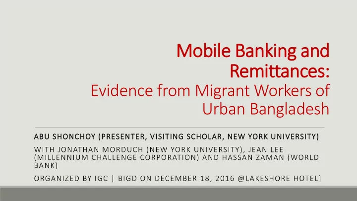 mobile banking and