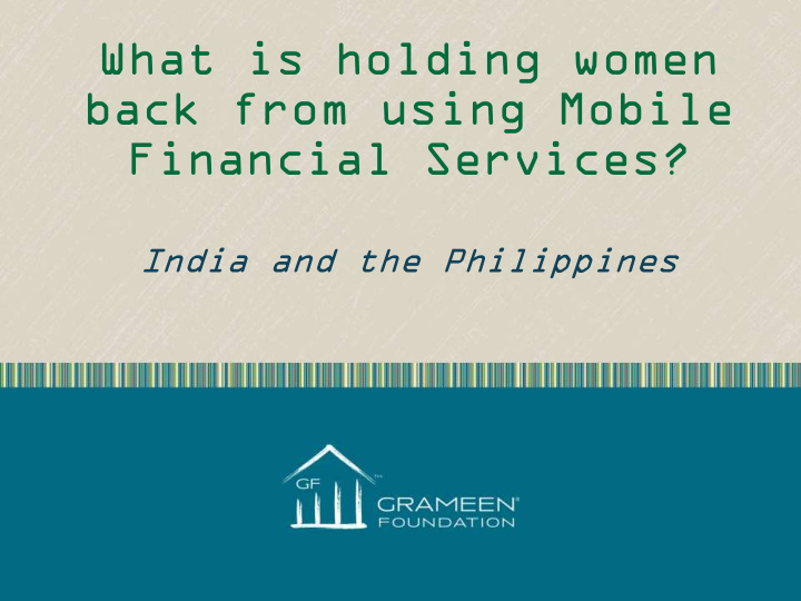 what is holding women back from using mobile financial