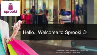 Hello.  Welcome to Sprooki   Claire Mula | Executive Director &amp; Co-founder Business