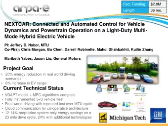 Mode Hybrid Electric Vehicle  PI: Jeffrey D. Naber, MTU  Co-PI(s): Chris Morgan, Bo Chen, Darrell