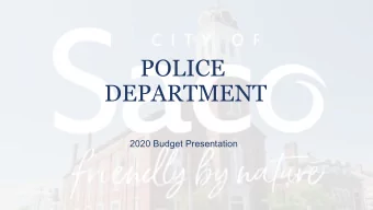 POLICE  DEPARTMENT  2020 Budget Presentation  Police Department  Organizational Chart  With