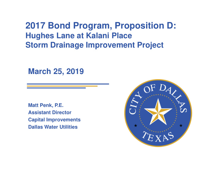 2017 bond program proposition d